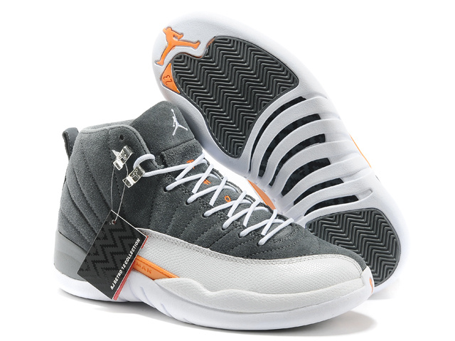Air Jordan 12 Mens Shoes Gray/White Online